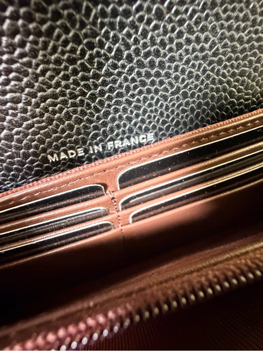 NWT CHANEL Black Quilted Caviar Leather Long Wallet with Silver CC - Picture 14 of 15